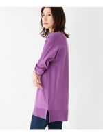 ボートネックコットンニットプルオーバー/パープル(083)