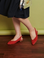 ポインテッドパンプス/赤