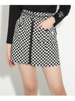 ポケット付きカーゴスカパン/ブラックチェック(119)