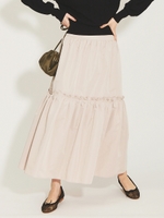 メモリータフタティアードスカート/ベージュ