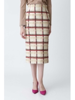 モールファンシーチェックスカート/レッド(100)