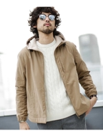 リバーシブルフードブルゾン/ベージュ(040)