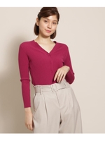 リブニットカーディガン/ラズベリーピンク(073)