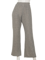 リブニットソースリット入りパンツ/ベージュ