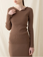 リブニットプルオーバー/モカ