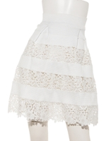 レースゴムスカート/オフホワイト