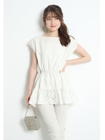 レースドッキングチュニック/ホワイト