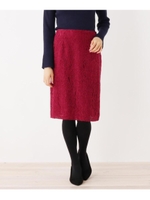 レースミディ丈タイトスカート/ボルドー(064)