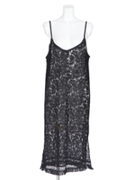 レース裾フリンジＯＰ/黒