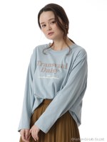 レタリングロゴ配色Tシャツ/ブルー