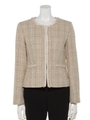 ロイヤルラメツイードノーカラージャケット/ベージュ