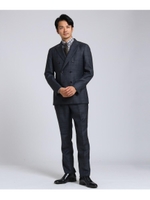 ワイドチェックスーツ　Fabric by MIYUKI Bemback(R)/ダークグレー(213)