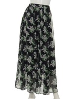 花柄リゾートプリントマキシスカート/花柄 ネイビー