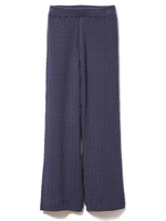 細ケーブルニットパンツ/ネイビー