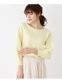 細ラメ・ボリューム袖ニット/イエロー系(030)
