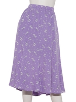 小花柄マーメイドイレギュラーヘムスカート/ラベンダー