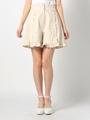 裾フリルショートパンツ/ベージュ