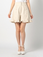 裾フリルショートパンツ/ベージュ