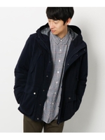 薄中綿入りコーデュロイフーデットジャケット/ネイビー(093)