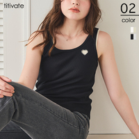 くり抜きハート刺繍タンクトップ【メール便可／50】