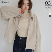 フェイクビーバーショートブルゾン