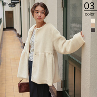 ペプラムギャザーデザインボアアウター