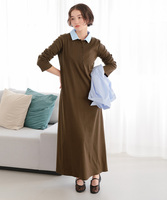 ポロシャツリブワンピース