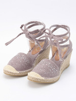 ジュートウエッジ編み上げサンダル