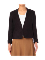 スエード風ノーカラージャケット