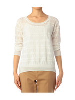 バックシャンチェックニットプルオーバー