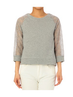 ZAMPA レース切り替え裏毛プルオーバー