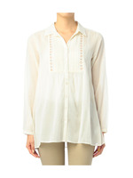 テリーボイル刺しゅう&ピンタックブラウス