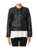 ピンタックフェイクレザージャケット