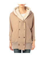 ボアフード付きカーディガン