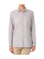 刺しゅうストライプシャツ