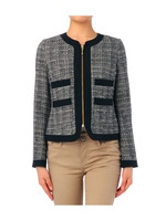 切り替えツイードブルゾン