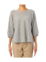 編み地切替ニットプルオーバー