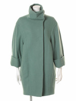 ウールスランテッドスタンドカラードルマンスリーブコート