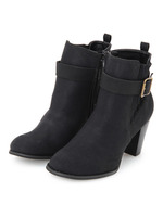 スエード調サイドゴアベルトショートブーツ