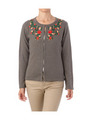 フラワー刺しゅうニットカーディガン