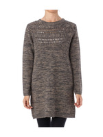 ケーブル透かしボーダー ニットワンピース