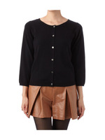 バック異素材カーディガン