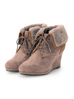 ボアウェッジショートブーツ