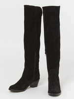 ローヒールニーハイブーツ