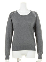 肩ビジューニットTops