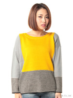 細ボーダー切替ニットPO