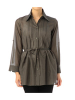 七分袖ピンタックシャツ