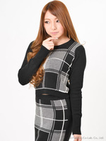 オリジナル単色チェックジャガードC／Nニット