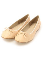 レザー調リボンバレーシューズ