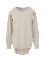 異素材バック切り替えニットプルオーバー